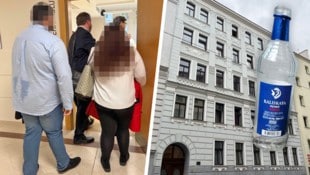 Mit dieser Wodkaflasche schlug eine 25-jährige Mutter einem 24-Jährigen in einer ...