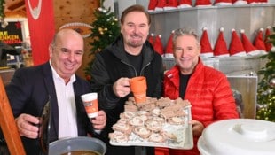 Heinz Achatz, Nik P. und Gottfried Würcher freuen sich auf Ihren Besuch