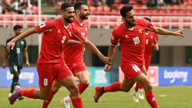 Was ist für Jordanien-Star Mousa Al Tamari (ganz rechts) und seine Mannen bei der WM drinnen?