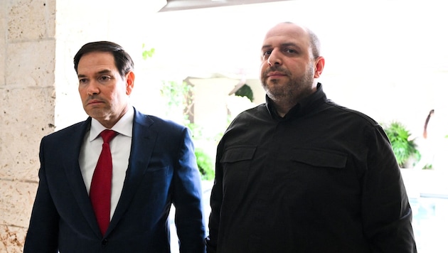 Von links: US-Außenminister Marco Rubio und der ehemalige ukrainische Außenminister Rustem ...