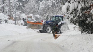 Noch liegt nicht so viel Schnee, doch ein Schneepflugeinsatz war in Bad Bleiberg schon notwendig ...