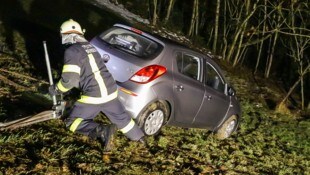 Das Auto blieb beim „Ausritt“ unbeschädigt.