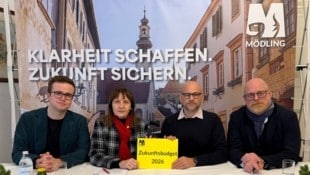 Grünen-Stadtrat Tim Pöchhacker, SPÖ-Bürgermeisterin Silvia Drechsler, grüner Vizebürgermeister ...