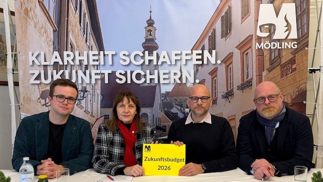 Grünen-Stadtrat Tim Pöchhacker, SPÖ-Bürgermeisterin Silvia Drechsler, grüner Vizebürgermeister ...