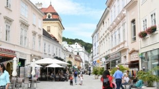 Die Fußgängerzone in Baden lädt zum Flanieren ein.