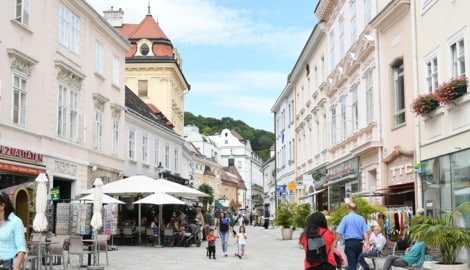 Die Fußgängerzone in Baden lädt zum Flanieren ein.