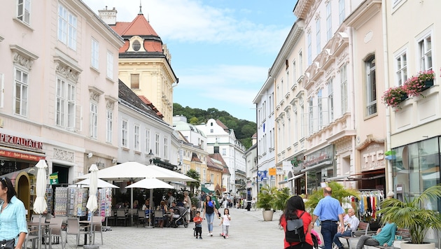 Die Fußgängerzone in Baden lädt zum Flanieren ein.