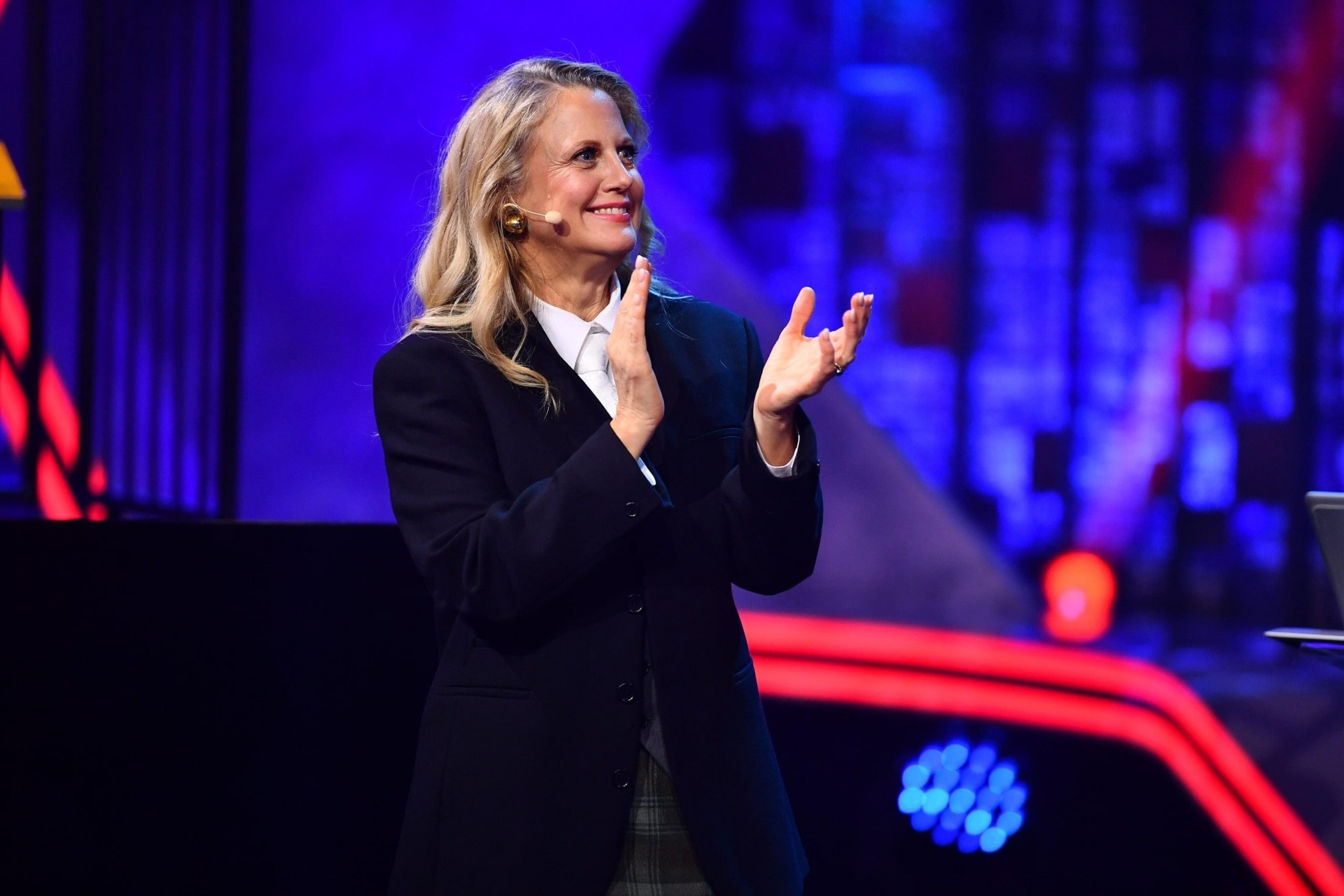 Barbara Schöneberger sorgte nicht nur bei den Spielen für Action, sondern auch als Moderatorin.