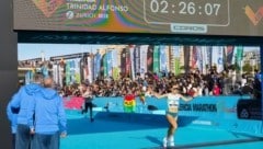 Julia Mayer beim Zieleinlauf