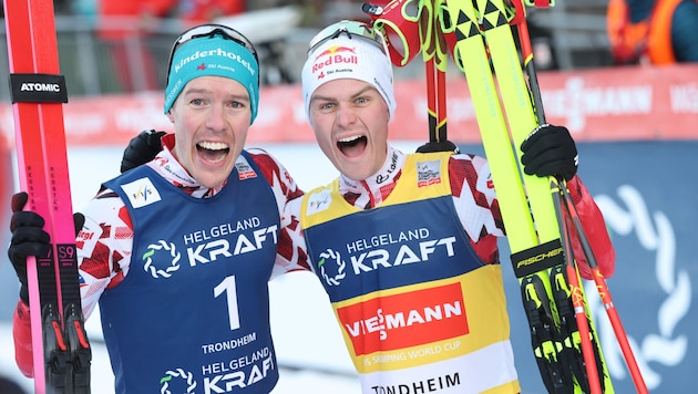 Großer Jubel bei den ÖSV-Athleten!