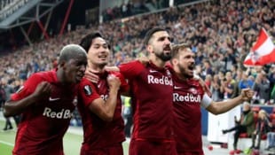 Amadou Haidara, Takumi Minamino, Munas Dabbur und Andreas Ulmer (von links).