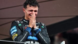 Tränen der Freude und Erleichterung bei Lando Norris.