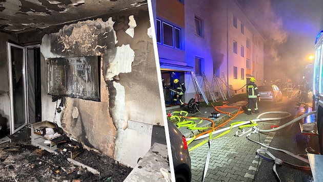 Binnen weniger Minuten stand die Wohnung in Flammen. Die Feuerwehr Neusiedl am See leistete ...