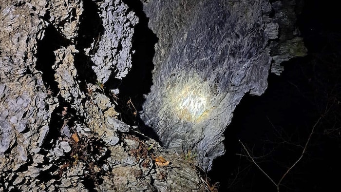 Die Wand, aus der sich der Block löste.