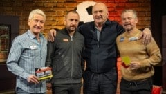 Moderator Hannes Steiner mit Rapid-Geschäftsführer Steffen Hofmann sowie den Experten Kurt ...