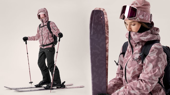 Nicht nur Skier, Helme und Skibrillen gibt es im Grottoflage-Design von Arc‘teryx.