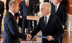 Präsident Petr Pavel bei der Vereidigung von Andrej Babiš auf der Prager Burg