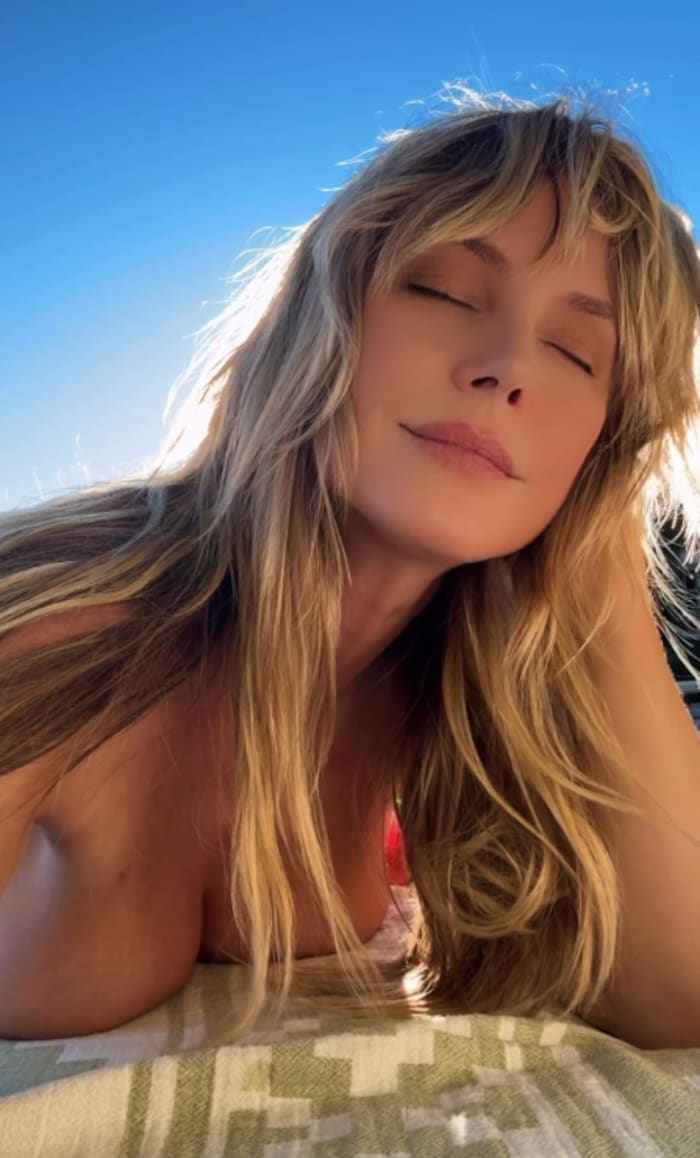 Herrlich! Heidi Klum tankt nach dem Wochenende in Washington Sonne.