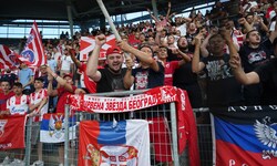 2021 gastierten rund 500 Fans von Roter Stern Belgrad bei einem Freundschaftsspiel in Liebenau. ...