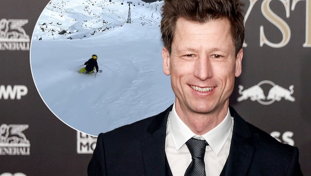 Hannes Reichelt zeigt die Ski-Künste seines Sohnemanns.