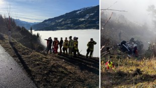 Der Wagen des 35-Jährigen stürzte über einen steilen Hang. 
