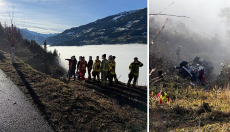 Der Wagen des 35-Jährigen stürzte über einen steilen Hang. 