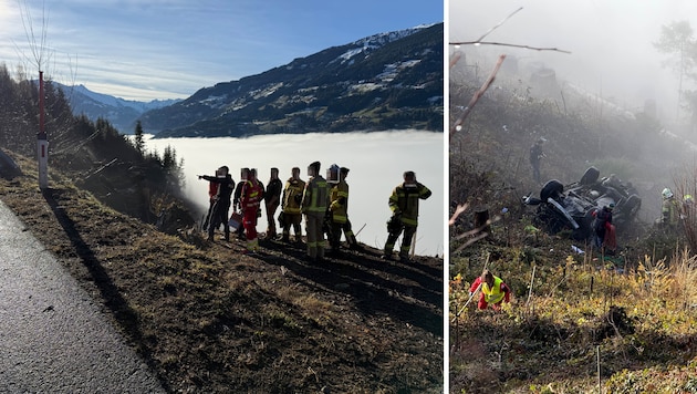 Der Wagen des 35-Jährigen stürzte über einen steilen Hang.