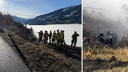 Der Wagen des 35-Jährigen stürzte über einen steilen Hang. 