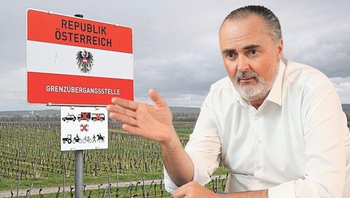 Ein G’spritzter mit Herkunftsnachweis? Jedenfalls der ehemalige Grenzwächter und nunmehrige ...