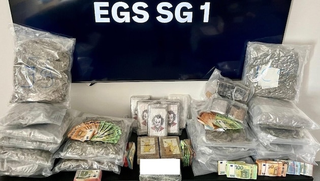 Die Polizei beschlagnahmte rund 20 Kilogramm Marihuana, 10,5 Kilogramm Kokain, drei Kilogramm ...