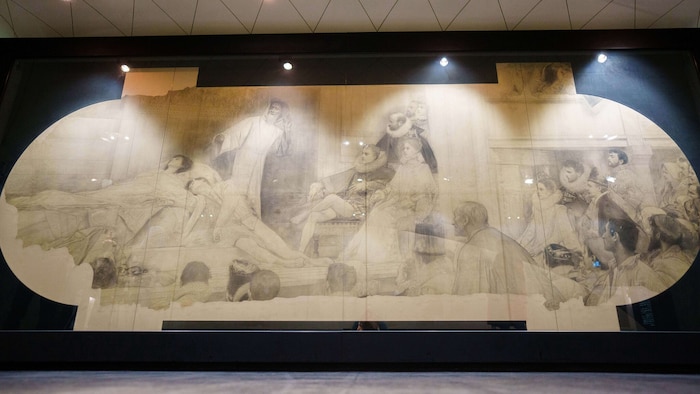 Die Entwürfe der gleichen Szene, die im Müll entdeckt und gerettet wurden