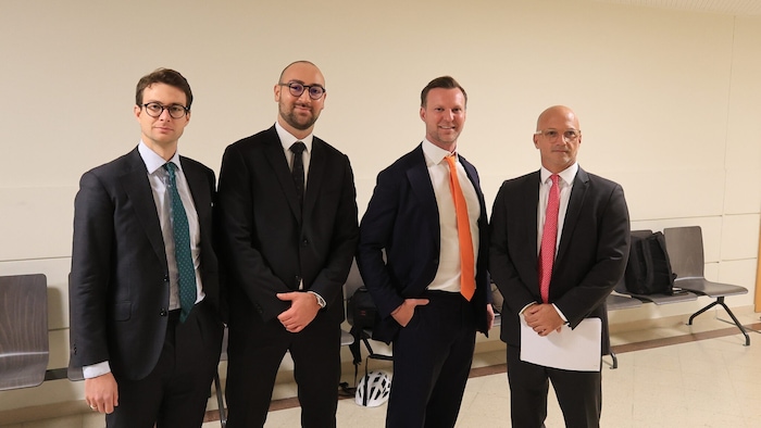 Verteidiger Alexander Prenner, Michael Babic, Philipp Wolm und Nikolaus Rast.