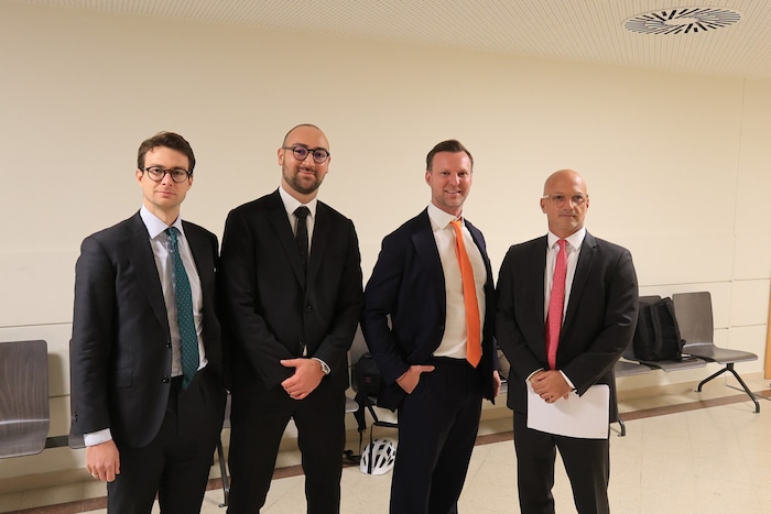 Von links nach rechts: Verteidiger Alexander Prenner, Michael Babic, Philipp Wolm und Nikolaus ...