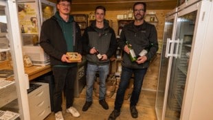 Jürgen Fuchs Kannten die Diebe bereits und konnten sie jetzt stellen: Jonas, Lukas und Karl Kienreich (v. ...