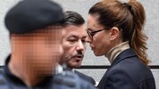 Das Ehepaar Benko im Gericht. Zu Prozessschluss kam es zu einem kurzen Kontakt.