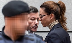 Das Ehepaar Benko im Gericht. Zu Prozessschluss kam es zu einem kurzen Kontakt.
