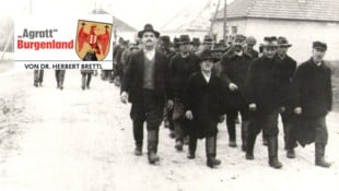 Krone KREATIV/Gemeinde Tadten Der Volkssturm in Tadten 1944/45. Die Propaganda wollte der Bevölkerung vermitteln, dass der ...