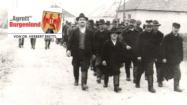 Der Volkssturm in Tadten 1944/45. Die Propaganda wollte der Bevölkerung vermitteln, dass der ...