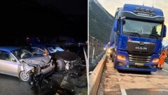 Die Fahrzeuge wurden schwer beschädigt, aus einem Lkw flossen hunderte Liter Diesel in den ...