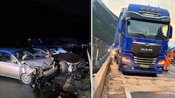 Die Fahrzeuge wurden schwer beschädigt, aus einem Lkw flossen hunderte Liter Diesel in den ...