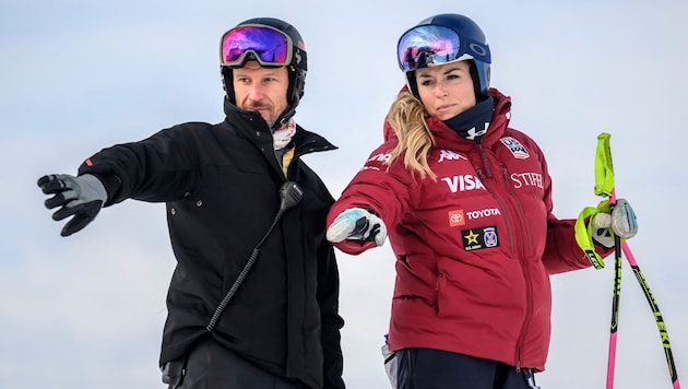 Lindsey Vonn hat mit Aksel Lund Svindal (l.) einen fünffachen Weltmeister und zweifachen ...