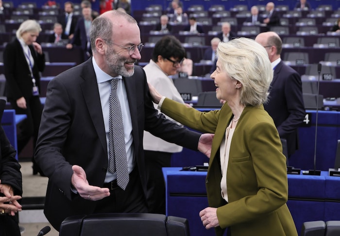 EPP leader Manfred Weber and EU Commission President Ursula von der Leyen