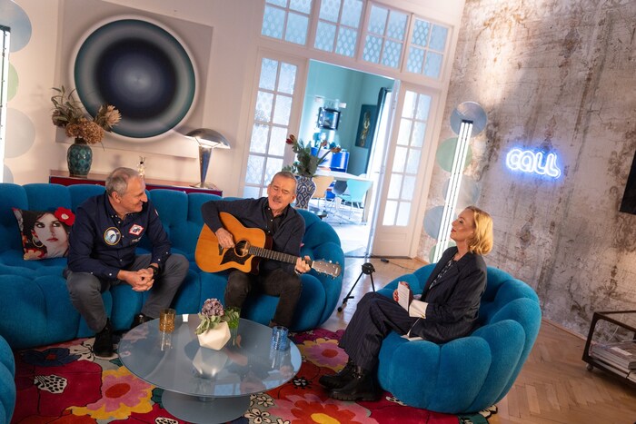 „Sofatalks“: Das „Call Magazine“ lud die beiden Astronauten zum Talk nach Wien ein.