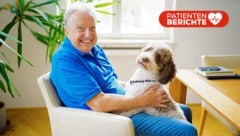 Bewegung ist für Amyloidose-Patienten wichtig. Hündin Lola hält Christian Thalhammer fit.