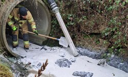 Die Feuerwehr kämpfte gegen die Molke an.