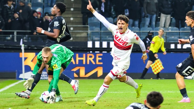 Im Grazer Derby gegen Sturm traf Christian Lichtenberger spät zum 1:2.