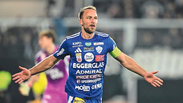 Dauerbrenner Tobias Kainz jubelt seit 2018 in Hartberg.