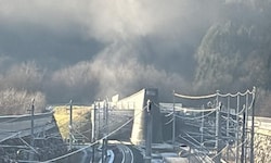 Am Freitag kurz nach 13.30 Uhr sorgte diese Staubwolke aus dem Tunnel für einen Einsatz.