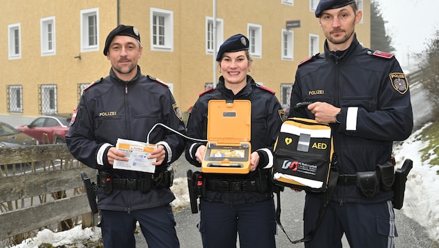 Salzburgs Lebensretter-Trio: Der Taxenbacher Kommandant Markus Hettegger, Lena Eder und Philipp ...