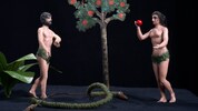 Adam und Eva in ungewöhnlichem Krippenspiel.